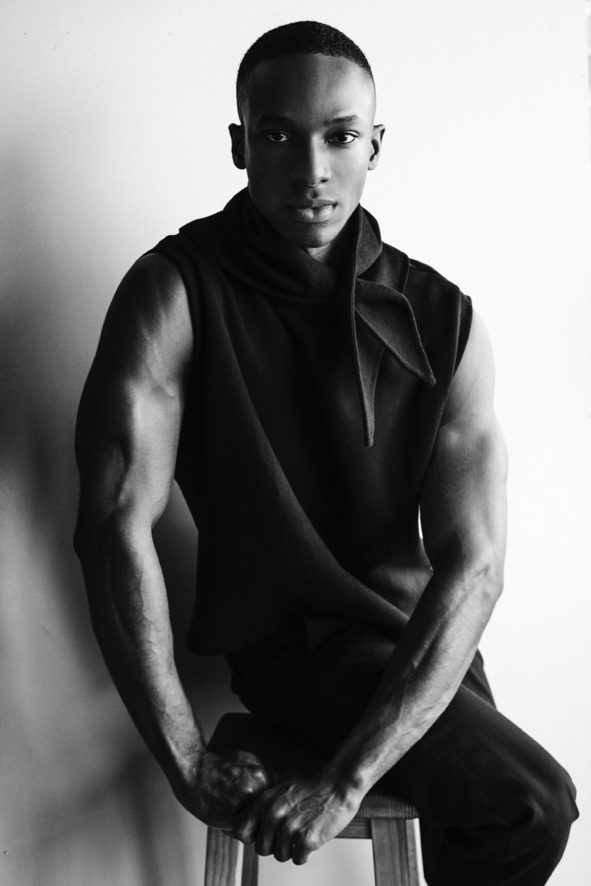 Camilo Anchico — fashion model black and white portrait
